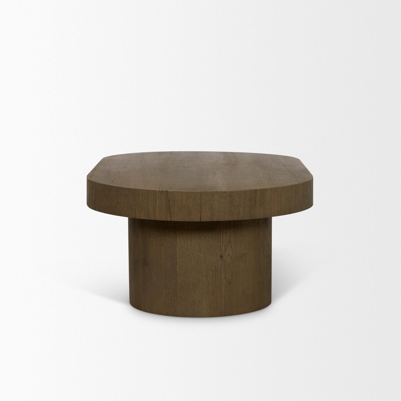 Mercana Lyonne Oblong Medium Brown Oak Wood Coffee Table