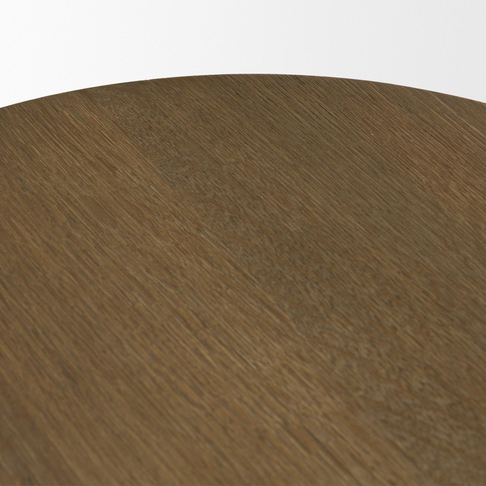Mercana Lyonne Oak Wood Pedestal Side Tables