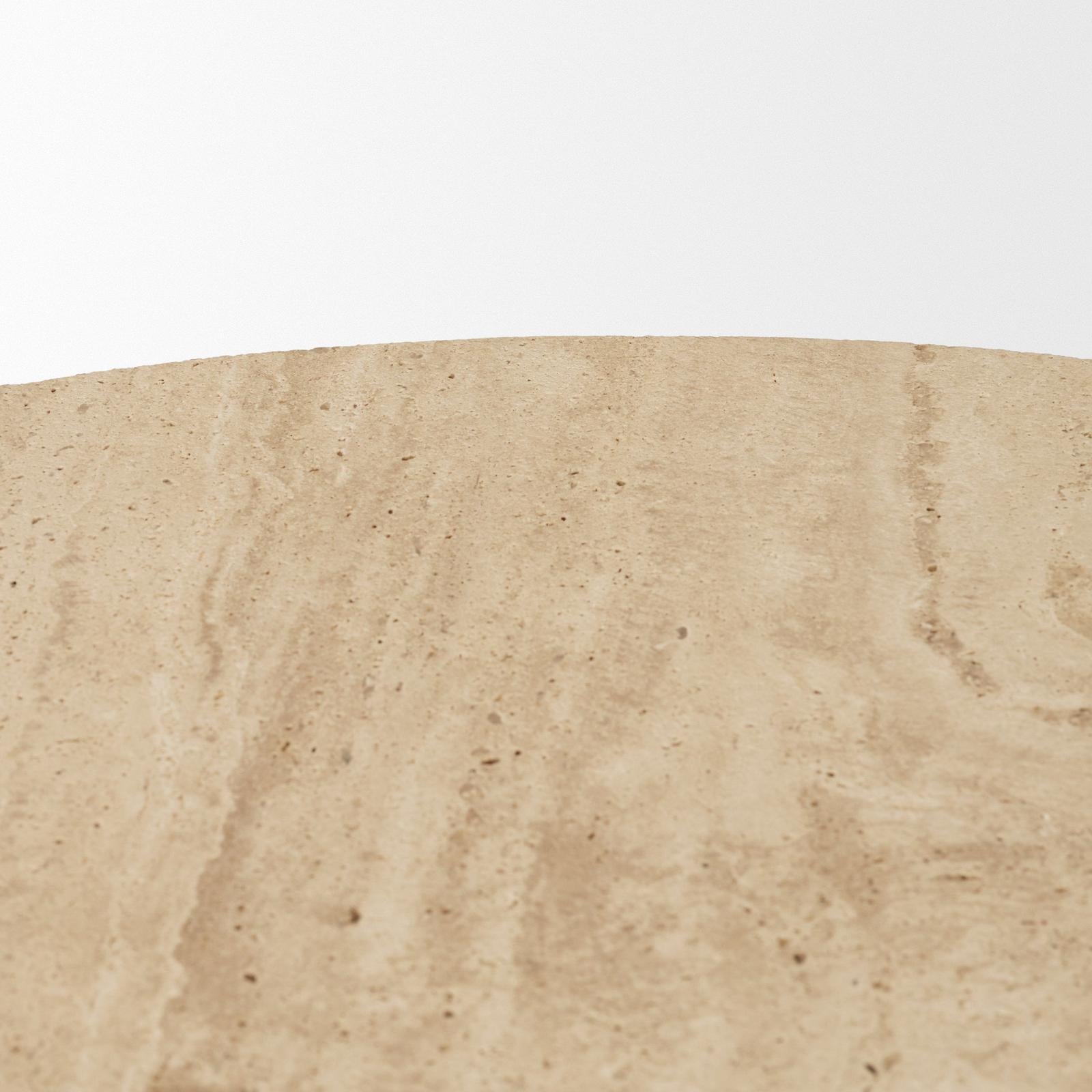 Mercana Allyson Light Wood Base w/ Travertine Top Coffee Table