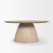 Mercana Allyson Light Wood Base w/ Travertine Top Coffee Table