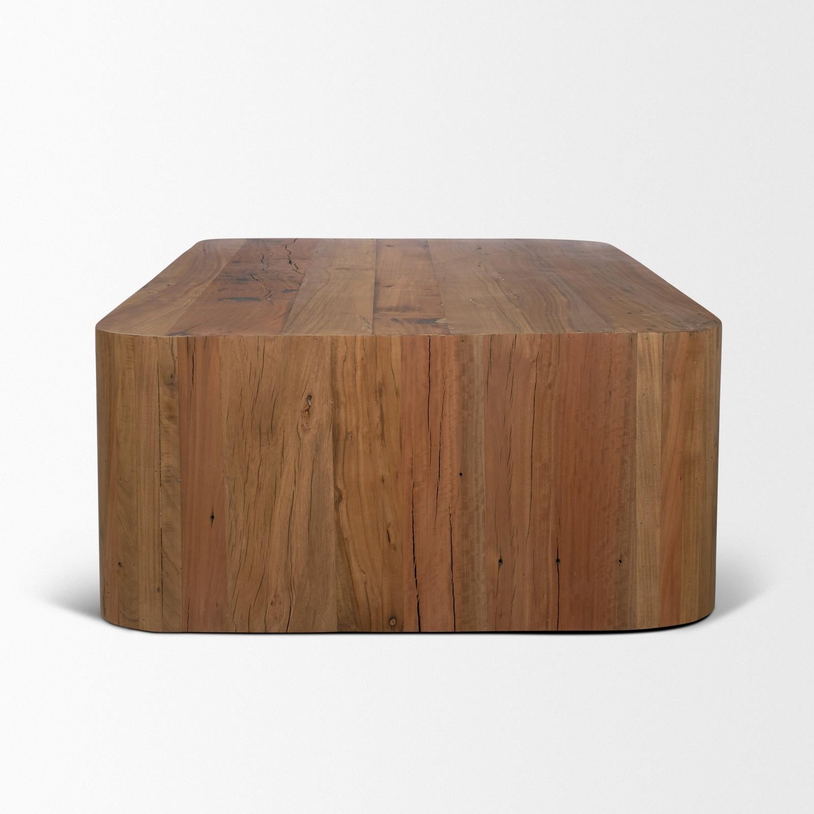 Mercana Dunmore Solid Wood Rectangular Open Shelf Coffee Table
