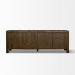Mercana Kendrix Oak Wood Cappuccino Marble 4 Door Closed Sideboard