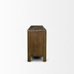 Mercana Kendrix Oak Wood Cappuccino Marble 4 Door Closed Sideboard