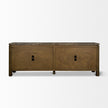 Mercana Kendrix Oak Wood Cappuccino Marble 4 Door Closed Sideboard
