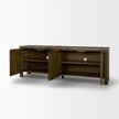 Mercana Kendrix Oak Wood Cappuccino Marble 4 Door Closed Sideboard