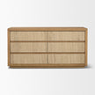 Mercana Travona Oak Wood w/ Travertine 6 Drawer Dresser
