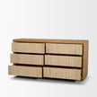 Mercana Travona Oak Wood w/ Travertine 6 Drawer Dresser