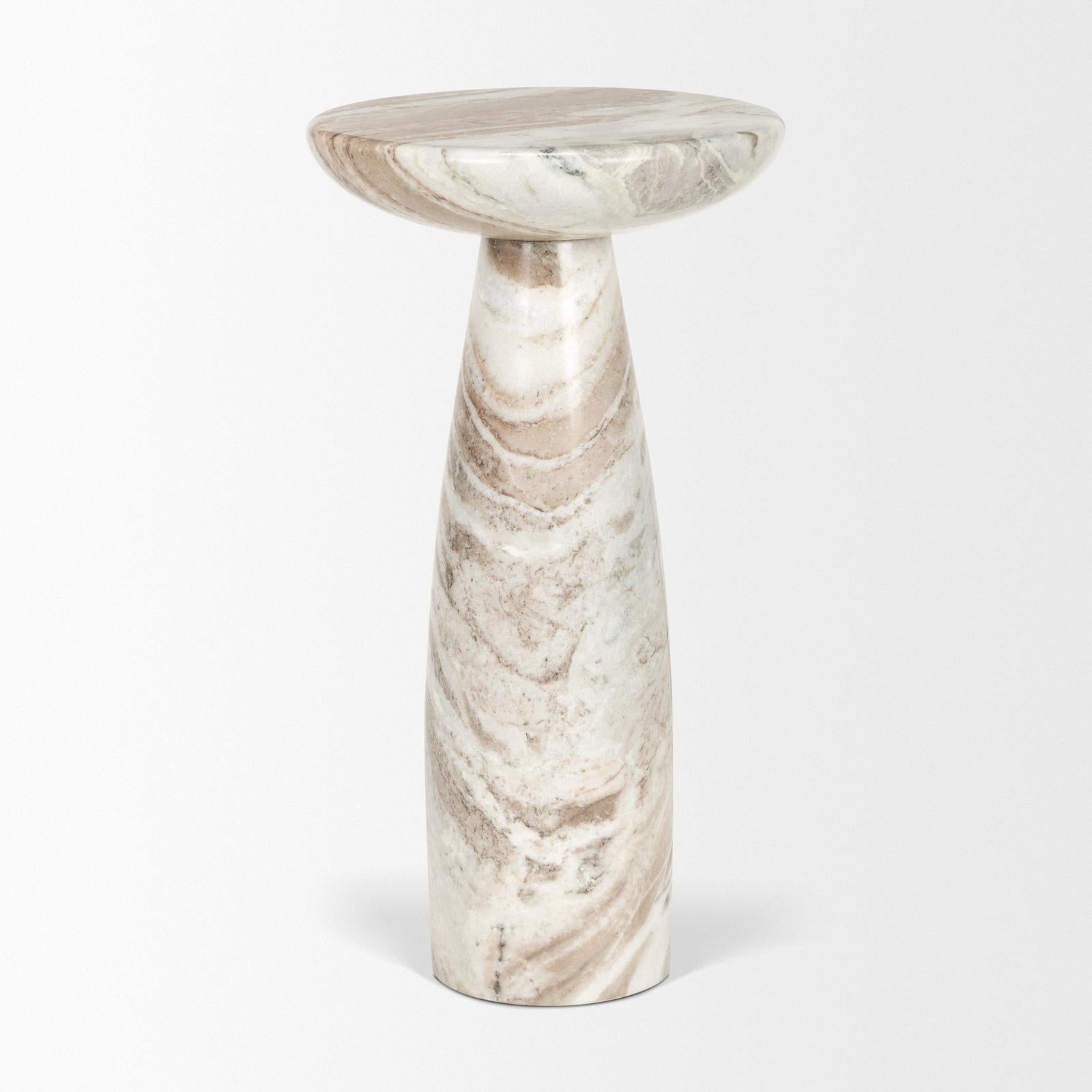 Mercana Bellancia Marble Pedastal Side Table