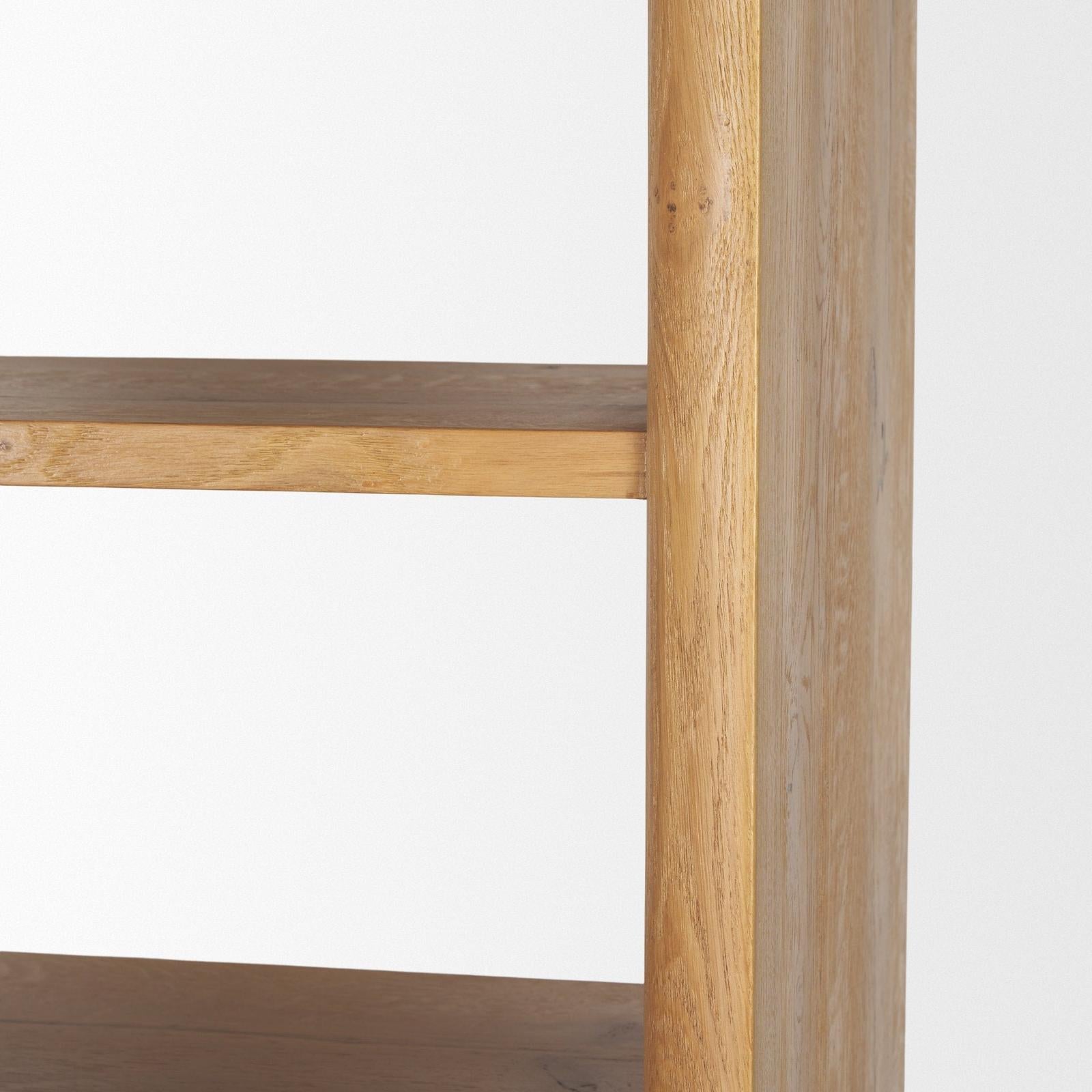 Mercana Belford 2-Door Open Light Brown Oak Wood Shelving Unit