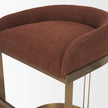 Mercana Hollyfield Burgundy Fabric Seat Gold Metal Base Counter Stool