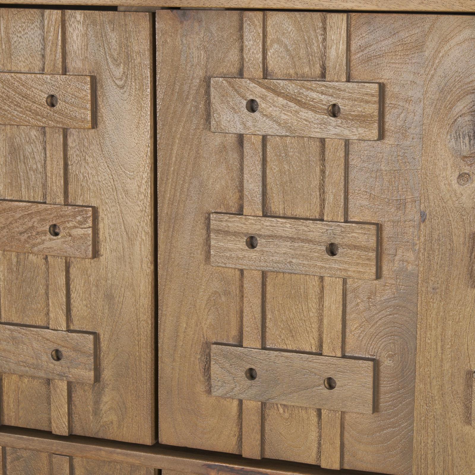 Mercana Truss Cool Brown Wood 6 Door Tall Cabinet