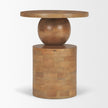 Mercana Stack Light Brown Wood Geometric Accent Table