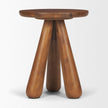 Mercana Mora Medium Brown Wood 3-Legged Accent Table