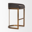 Mercana Hollyfield Leather Seat Gold Metal Base Bar Stool