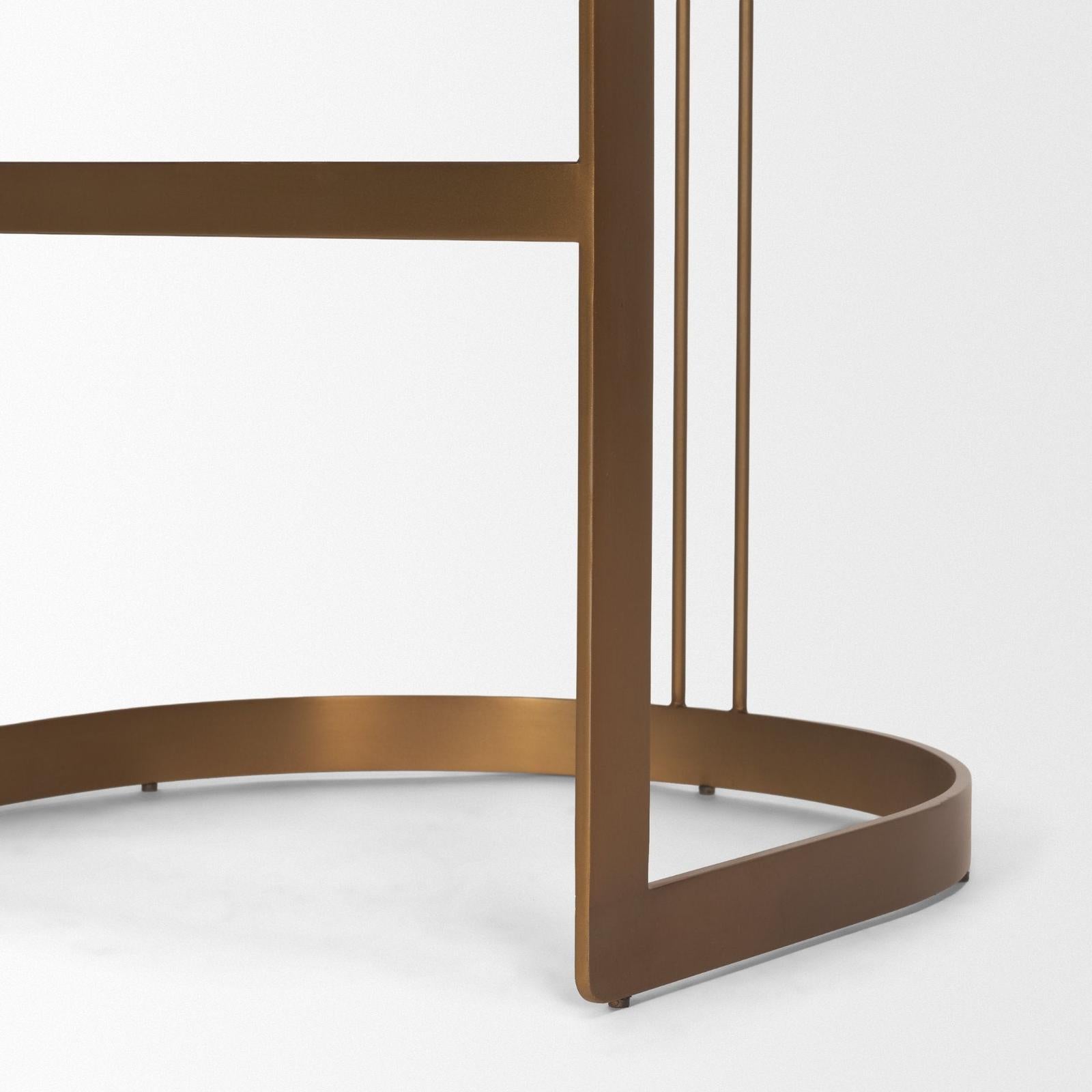 Mercana Hollyfield Leather Seat Gold Metal Base Bar Stool