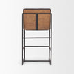 Mercana Stamford Charcoal-Brown Leather Seat w/ Wood Back Metal Counter Stool