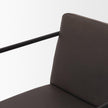 Mercana Stamford Charcoal-Brown Leather Seat w/ Wood Back Metal Counter Stool