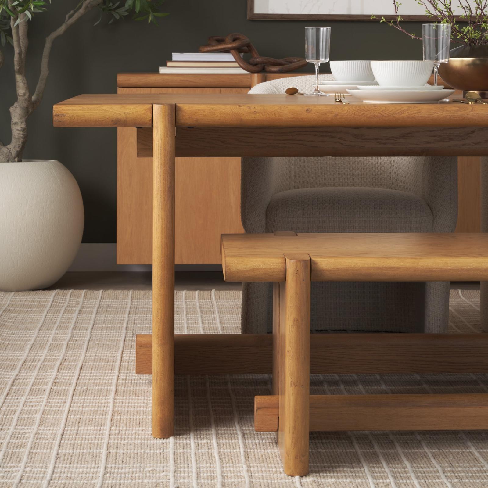 Mercana Rowan Oak Wood Bench