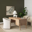 Mercana Trellyn Solid Wood Carved Woven Desk