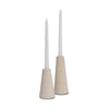Mercana Cono Off-White Marble Cone Shaped Candle Holders - Set of 2