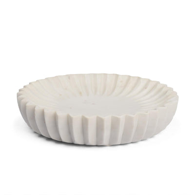 Mercana Fiora Marble Scalloped Decorative Bowl