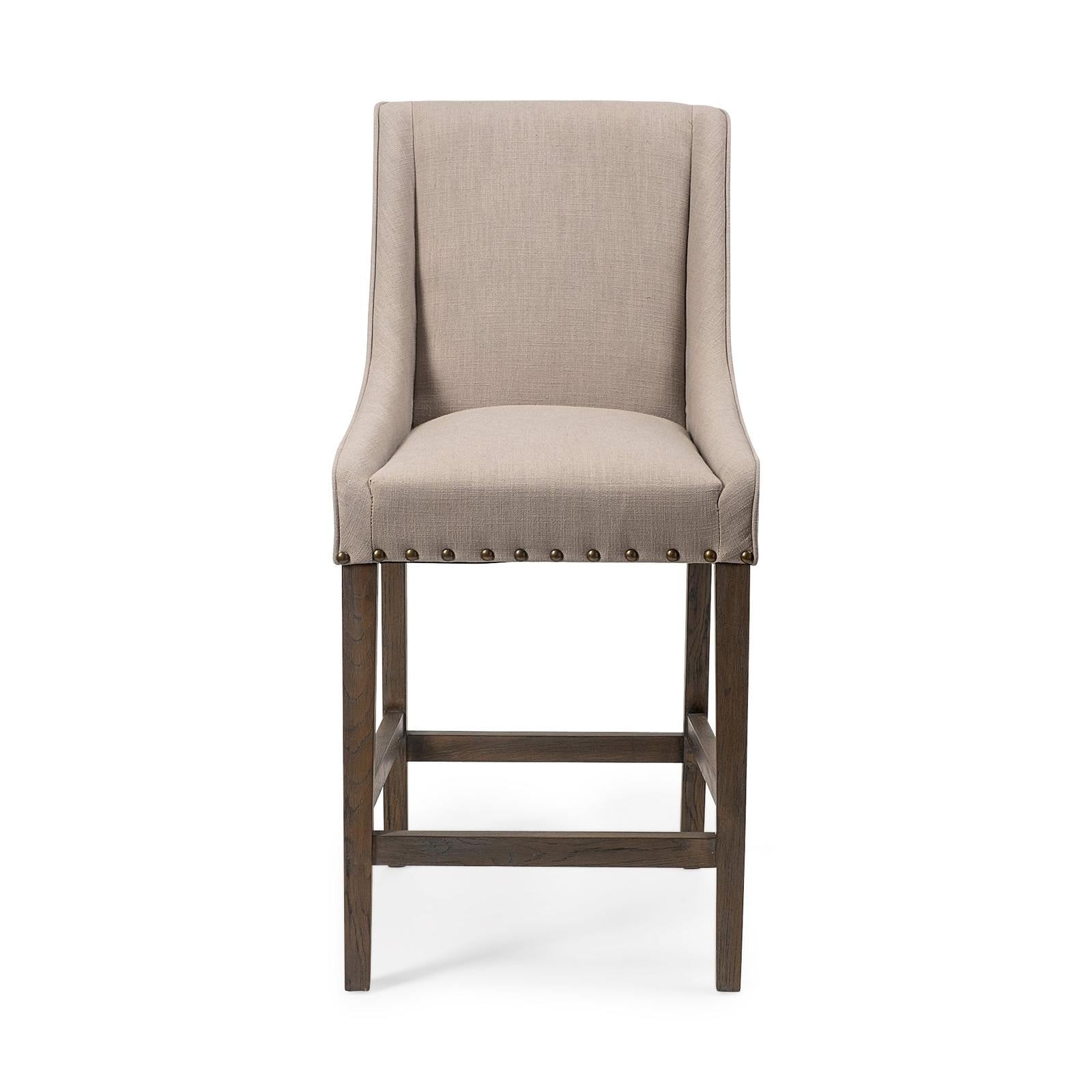 Mercana Kensington Brown Wood Frame Counter Stool Clearance