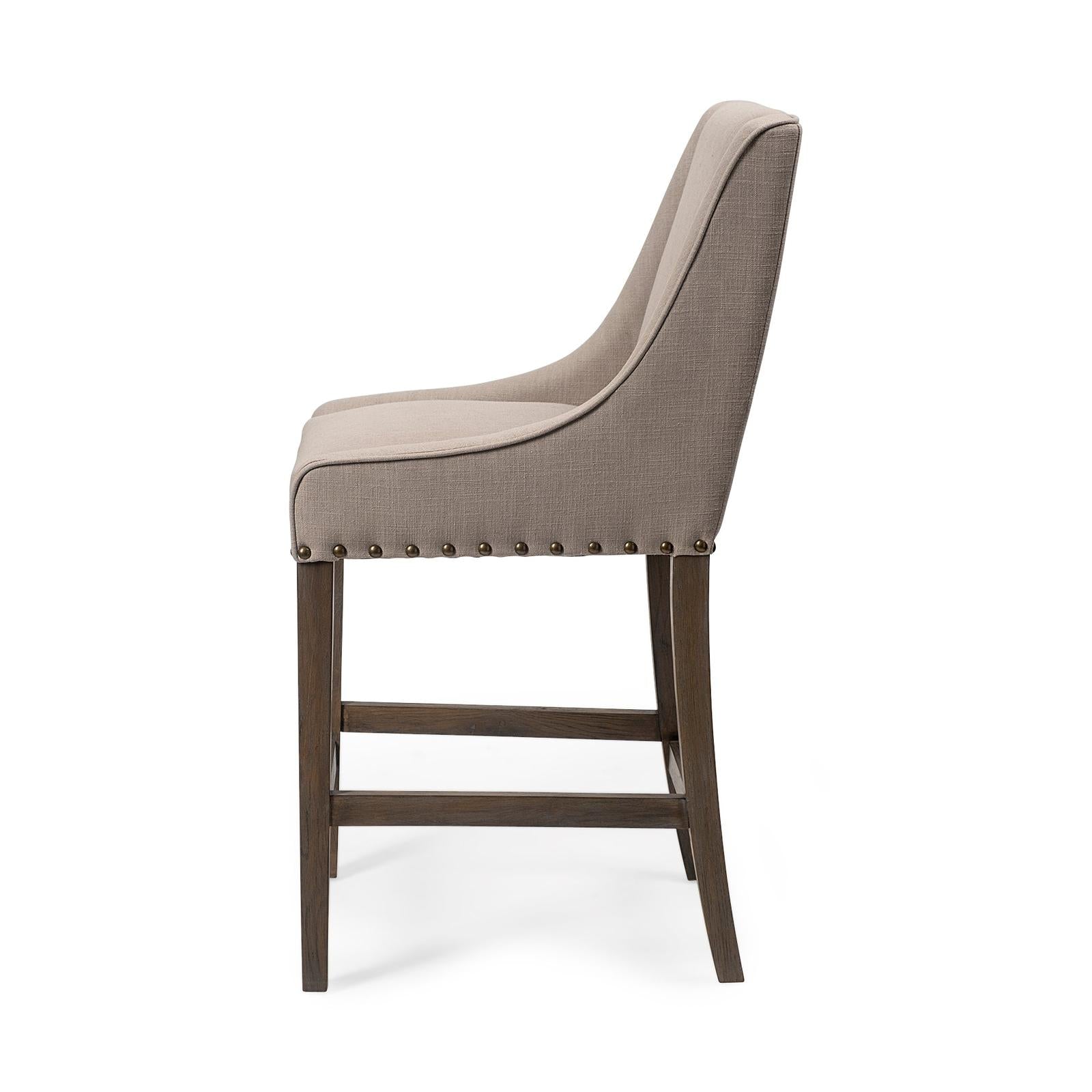 Mercana Kensington Brown Wood Frame Counter Stool Clearance