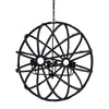 Mercana Ava Black Metal and Wooden Bead Six Bulb Chandelier Clearance