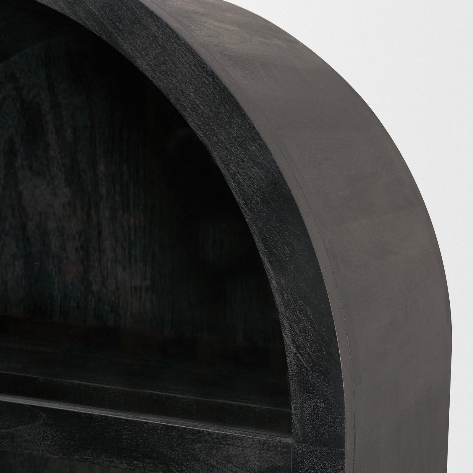Mercana Suri Wood w/Glass Doors Arched Curio Cabinet
