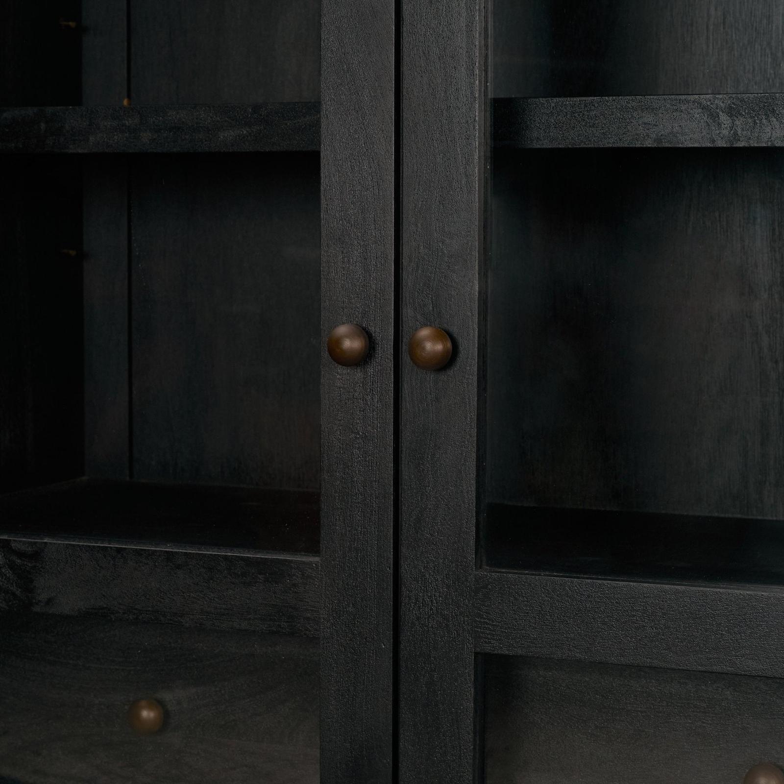 Mercana Suri Wood w/Glass Doors Arched Curio Cabinet