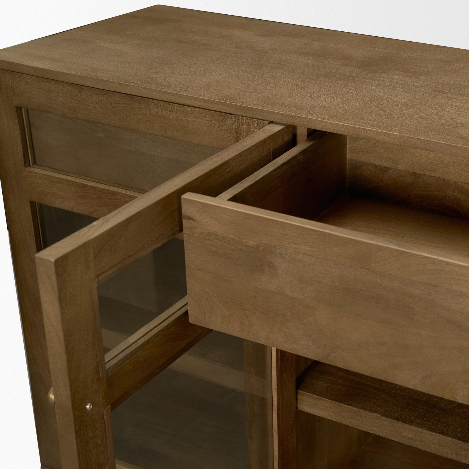 Mercana Suri Wood w/ Glass 4-Door Closed Sideboard