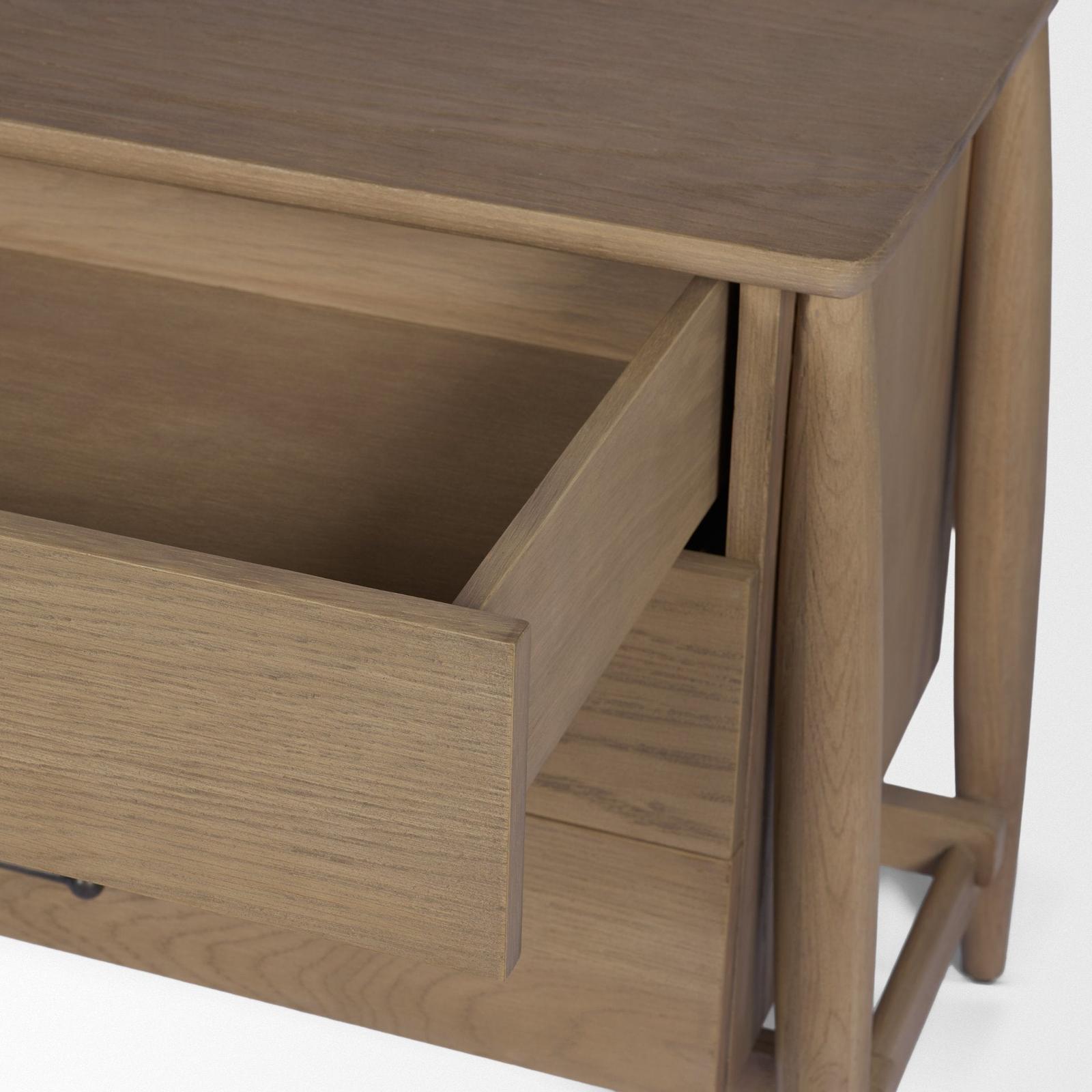 Mercana Hollis Wood 3-Drawer Closed Nightstand