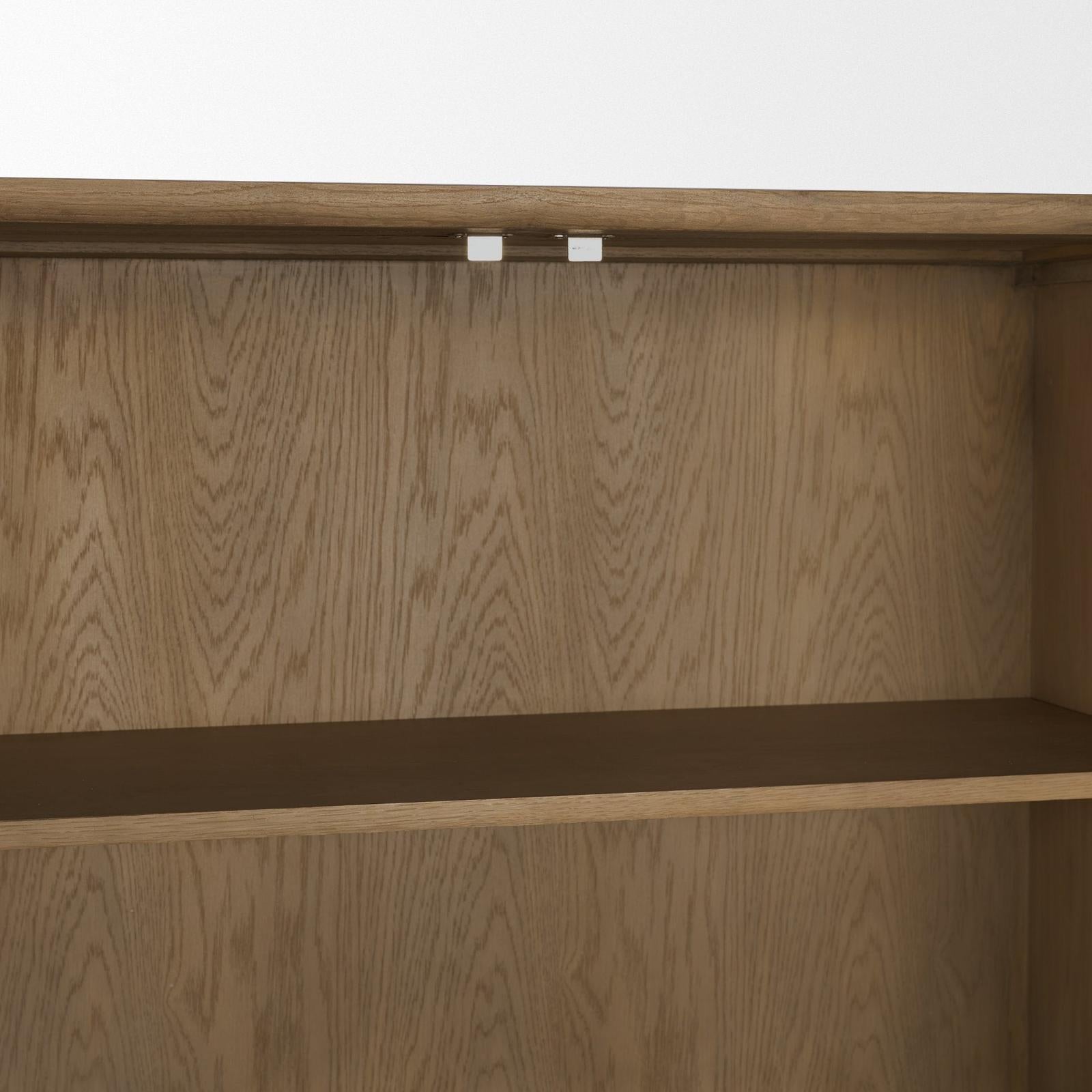 Mercana Hollis Gray-Brown Wood Curio Cabinet
