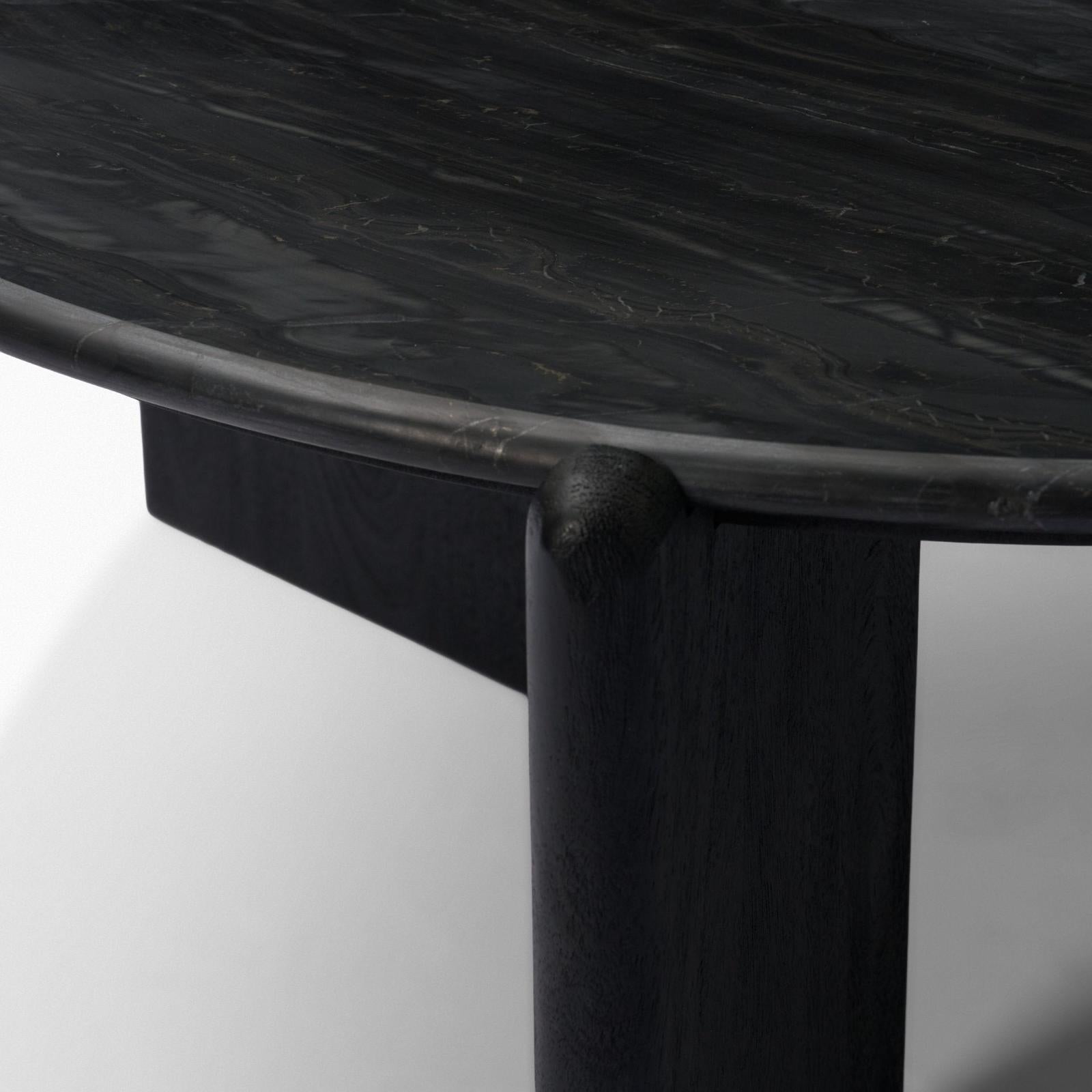 Mercana Rumer Black Wood w/ Black Marble Coffee Table