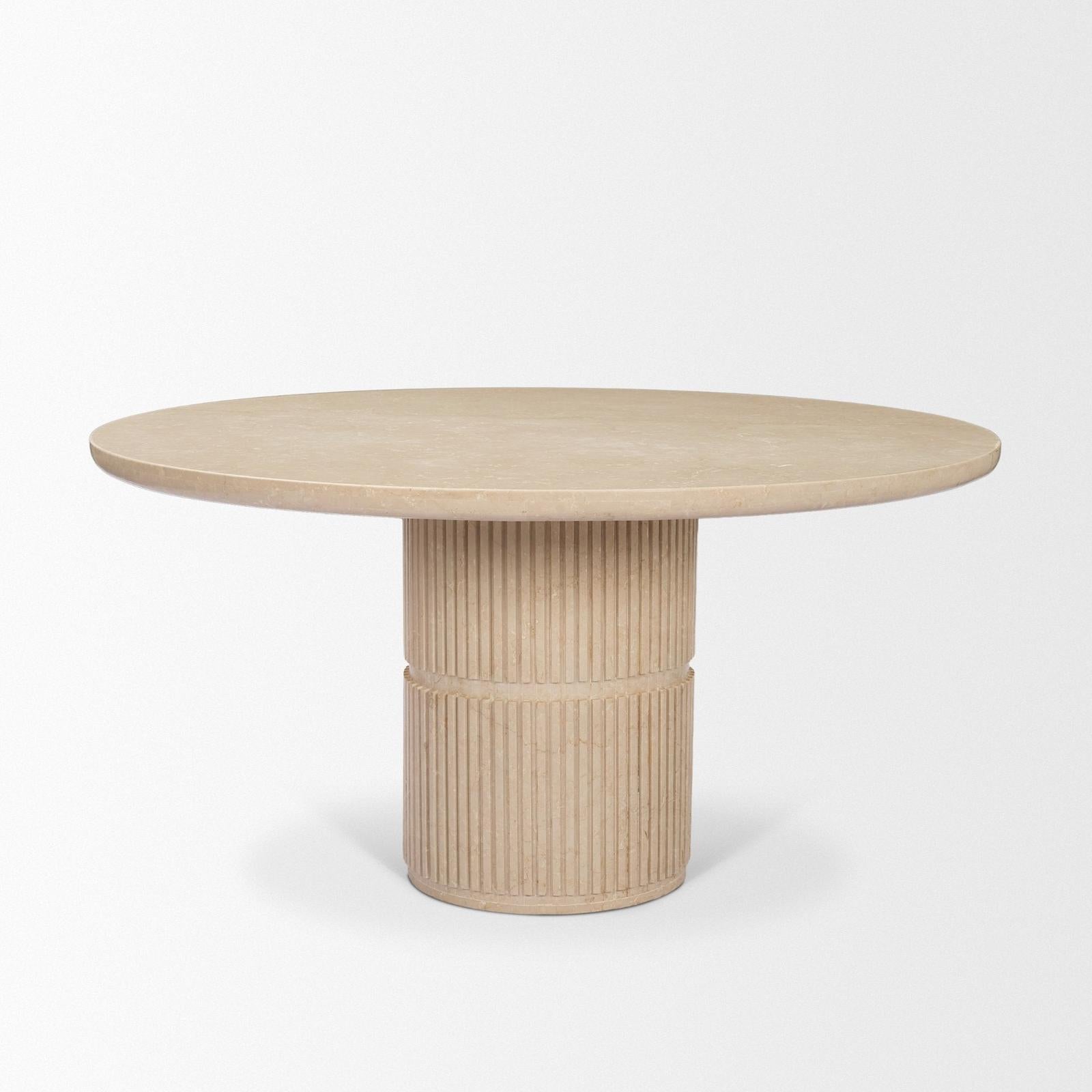 Mercana Sorrano Round 6-Seater Pedestal Dining Table
