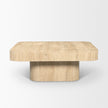 Mercana Tavora Ribbed Square Travertine Coffee Table