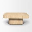Mercana Tavora Ribbed Square Travertine Coffee Table
