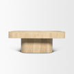 Mercana Tavora Ribbed Square Travertine Coffee Table