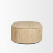 Mercana Elara Ribbed Oblong Travertine Coffee Table