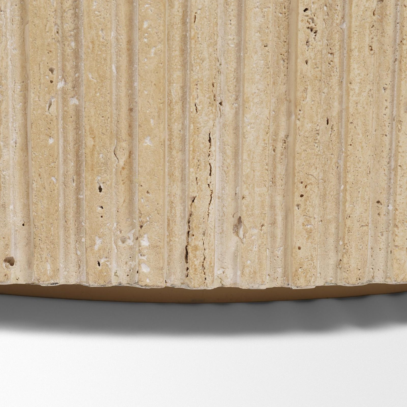 Mercana Elara Ribbed Oblong Travertine Coffee Table