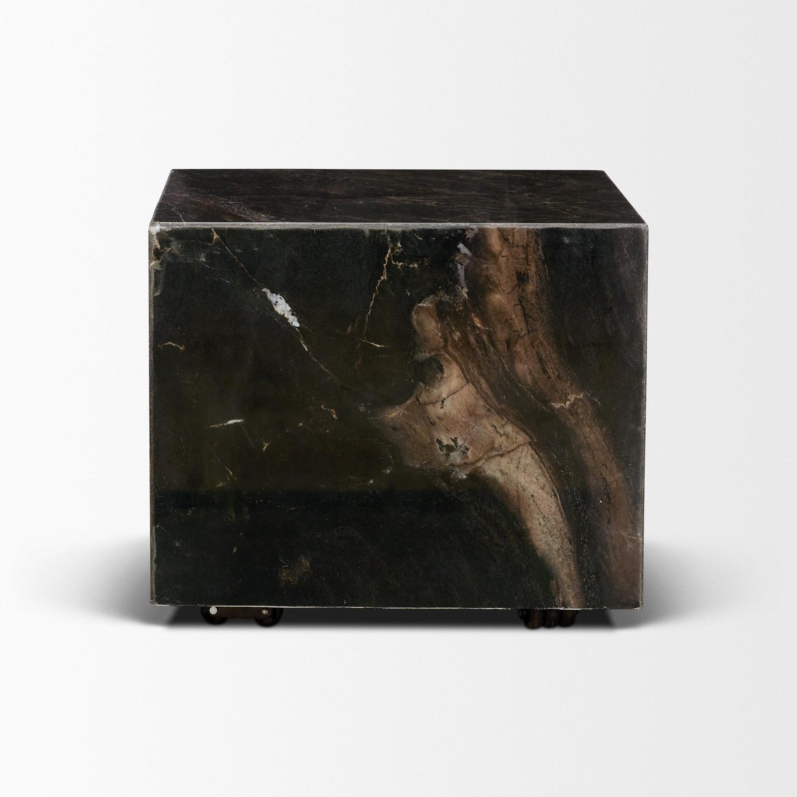 Mercana Quadra Solid Black Marble Square Coffee Table