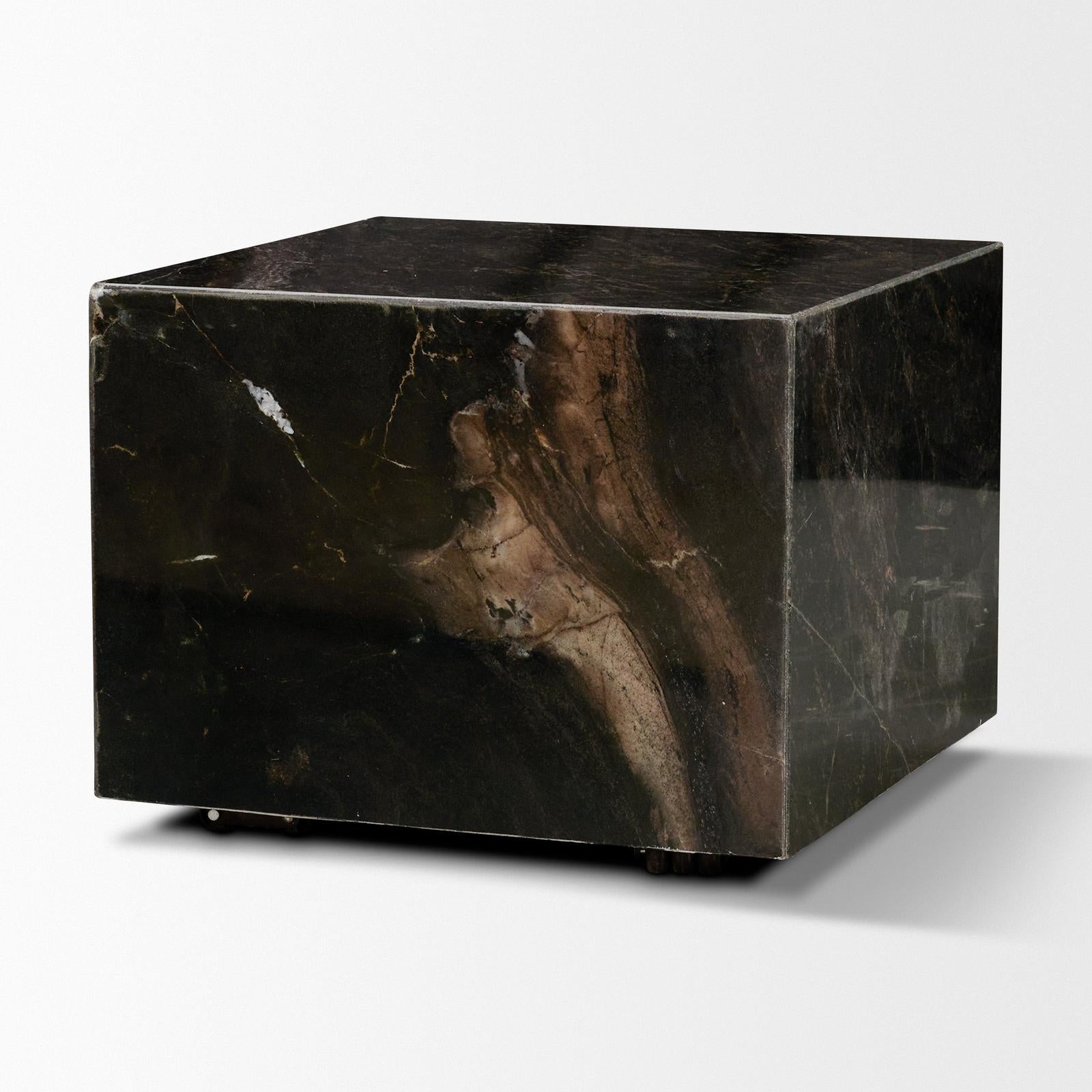 Mercana Quadra Solid Black Marble Square Coffee Table