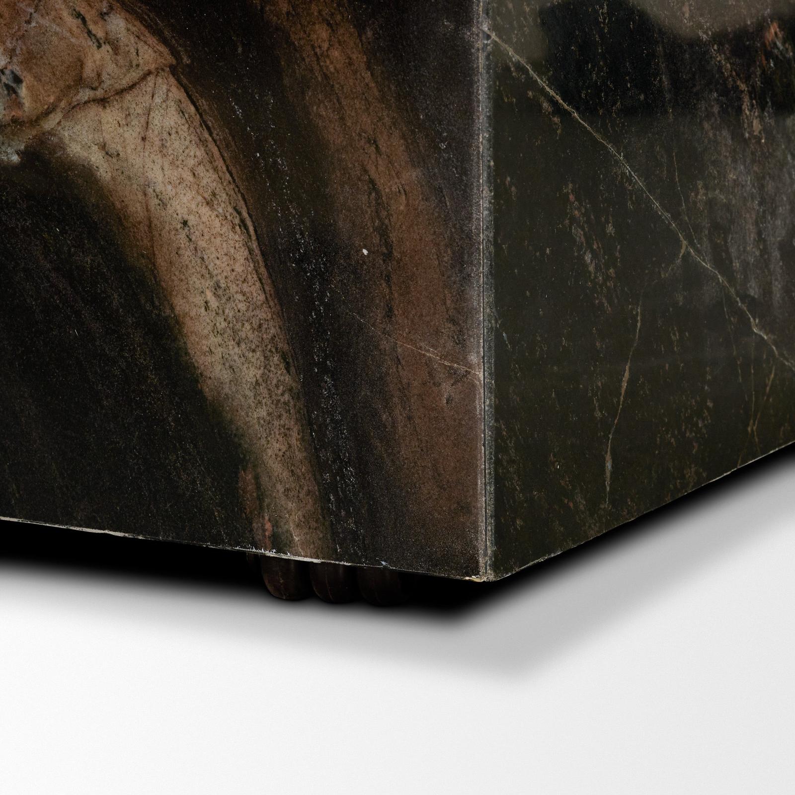 Mercana Quadra Solid Black Marble Square Coffee Table