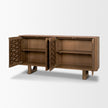 Mercana Wexlan Solid Wood w/ Leather Weave 4 Door Closed Sideboard