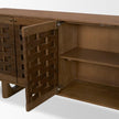 Mercana Wexlan Solid Wood w/ Leather Weave 4 Door Closed Sideboard