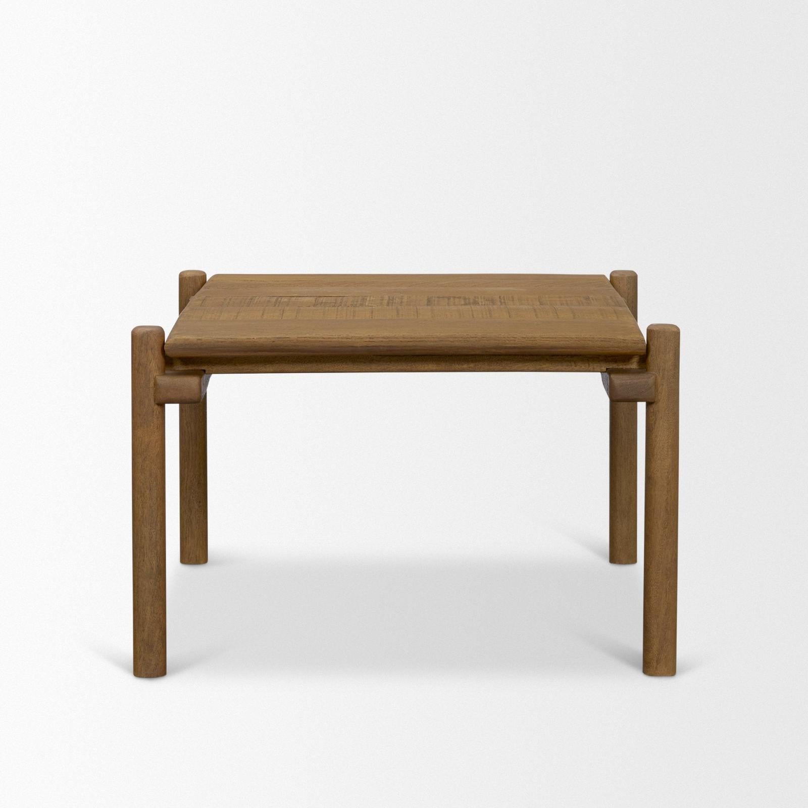 Mercana Riven Oak Wood Square Side Table