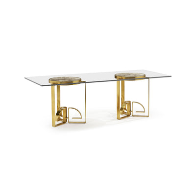 Jonathan Charles 87" Fusion Rect Chinoiserie Dining Table ( 500347-87L-BAE )