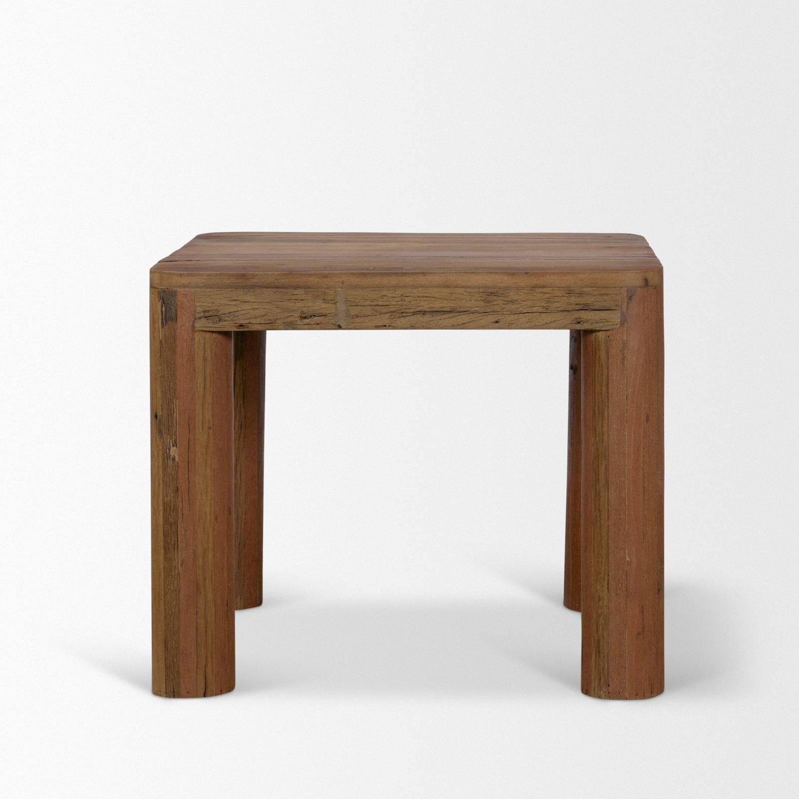 Mercana Hewitt Smooth Reclaimed Wood Side Table