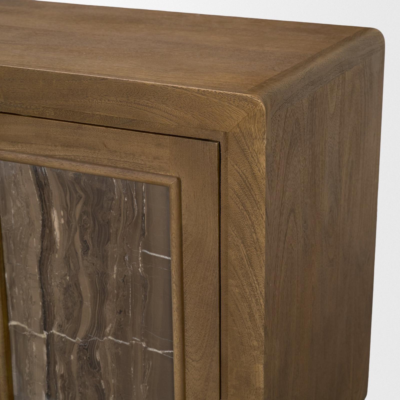 Mercana Valterra Wood w/ Cappuccino Marble 4 Door Sideboard – Grayson ...
