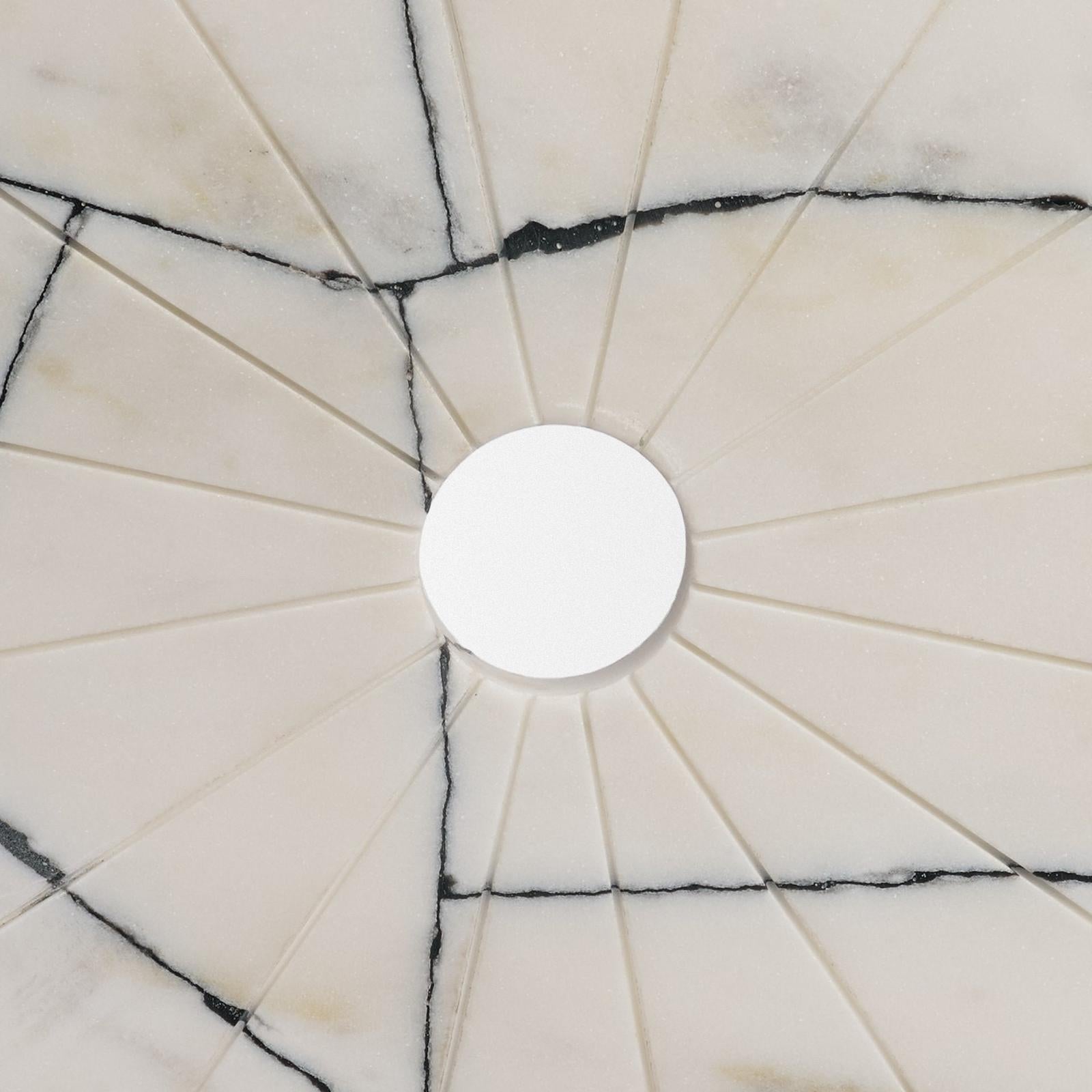 Mercana Orin White Marble Round Disc Decorative Object